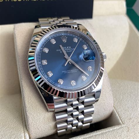 rolex datejust blue diamond dial price|Rolex blue dial Datejust price.